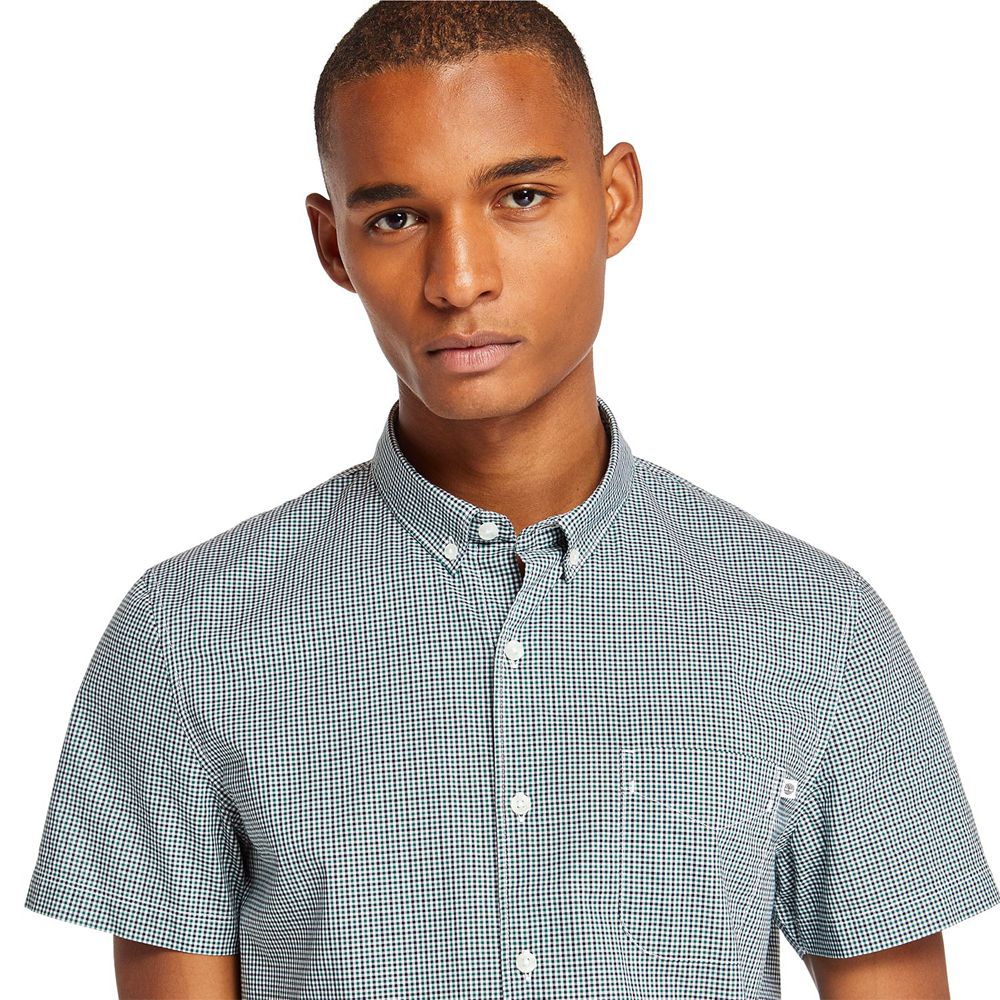 Camisa Masculino - Timberland Eastham River Slim Fit Gingham - FHVIR6481 - Verdes